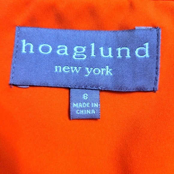 HOAGLUND NEW YORK Orange One-Shoulder Caftan Gown Size 6 - Picture 10 of 12